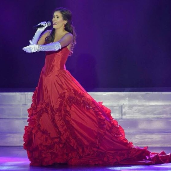 Sherri Hill Red Ruffled Ball Gown Prom Dress